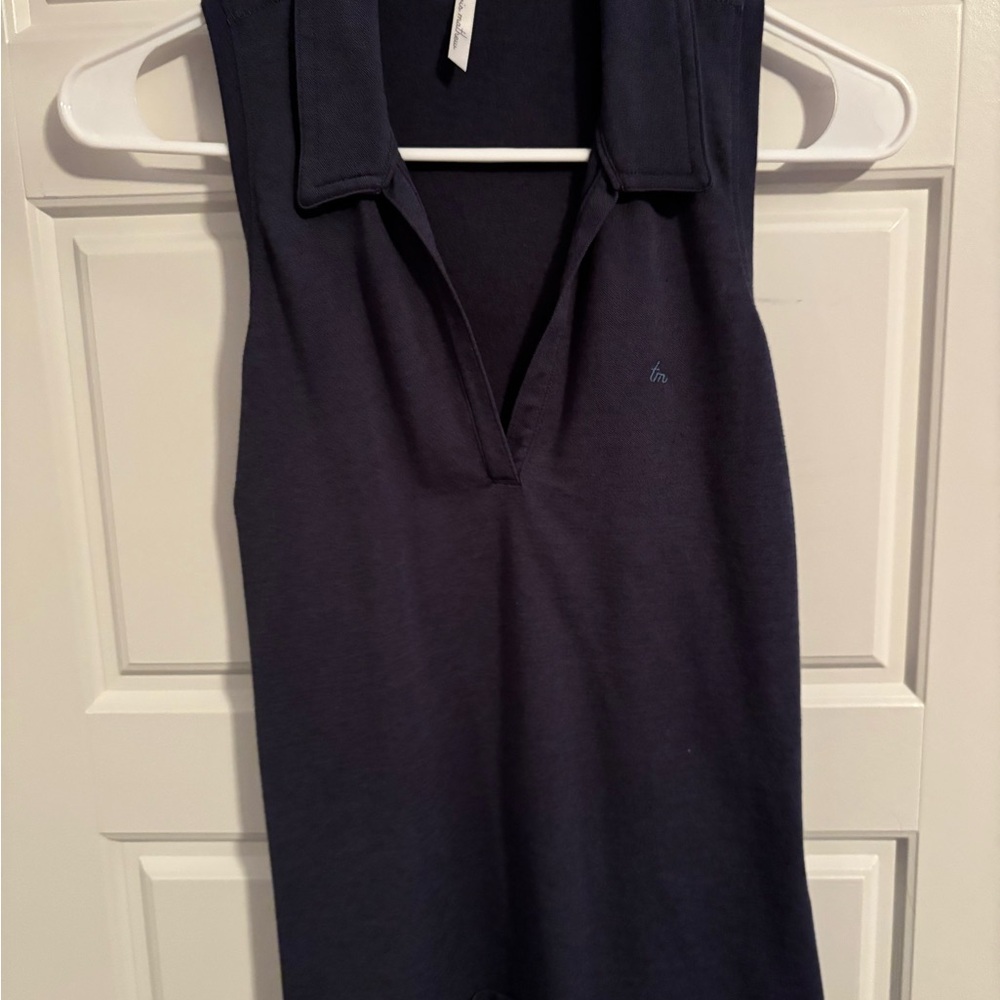 Travismathew Navy Sleeveless Polo Top